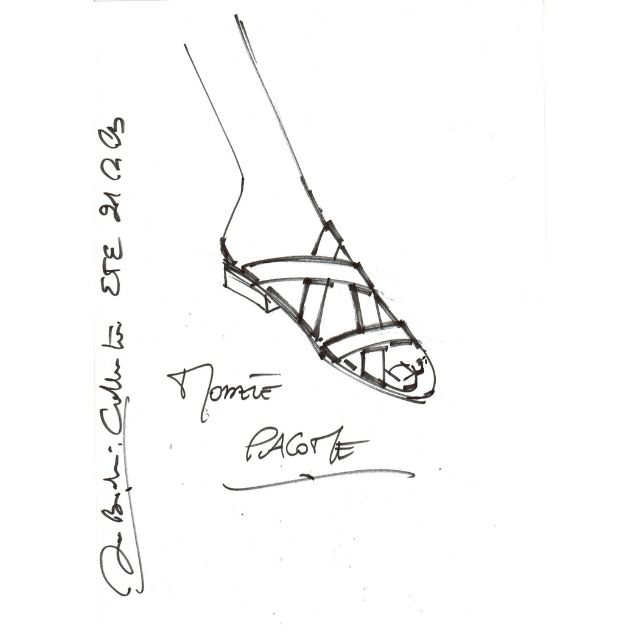 Sandale ouverte en cuir|Made in France|Dou Bochi|Pacome