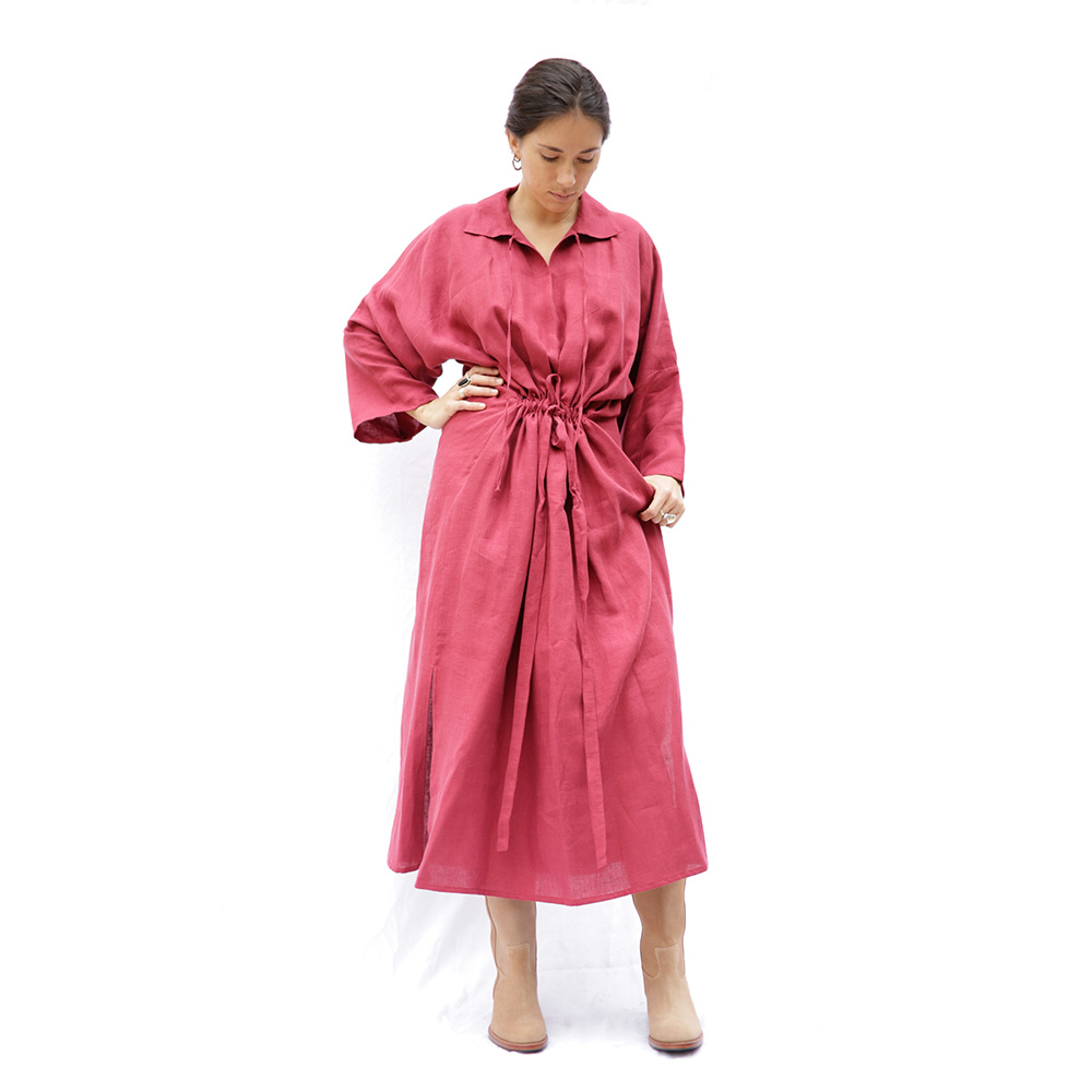Robe Malegal en lin, ici en coloris Framboise
