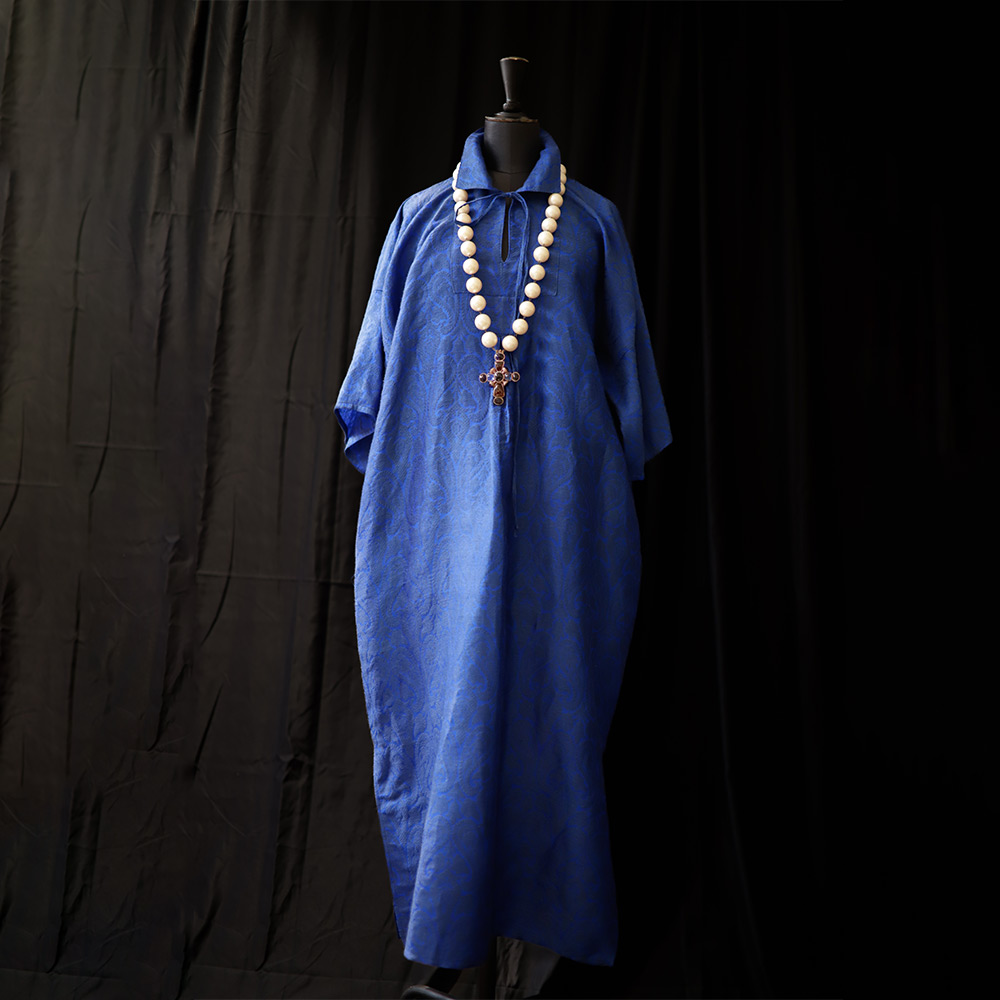 Robe Popaulette en soie, ici en coloris Bleu